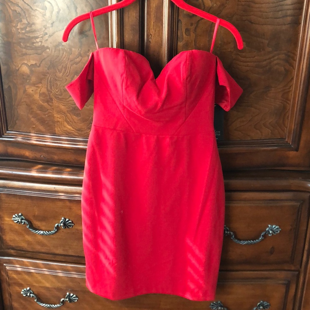 Women’s red cap sleeve shirt dress. NWT. Size 0.